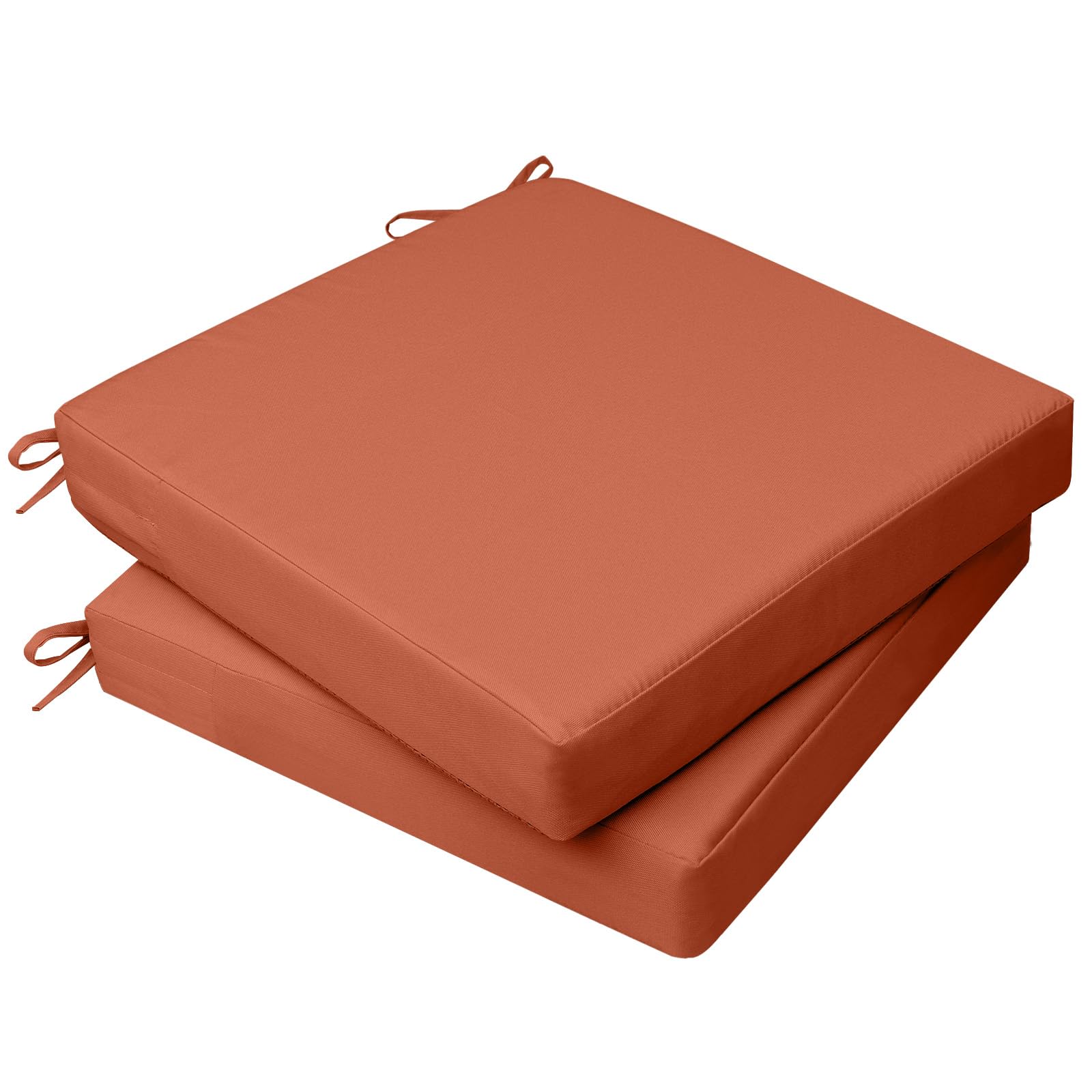 AAAAAcessories Outdoor Seat Cushions for Chairs, Waterproof, Fade-Resistant Patio Furniture Replacement Cushions, 18" x 18" x 2", Set of 2, Rust Image