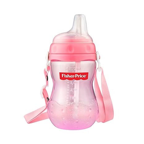 Fisher Price Flexi Straw Sippy Cups for Boys and Girls (300ml, Pink)