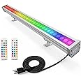 ATCD LED Wall Washer Light with RF Remote, 144W RGBW 5700K Dimmable Linear Wall Wash Light Bar, 120V-277VAC, 40" Long Perfect for Outdoor Building, Weddings, Advertising Boards, Commercial Lighting