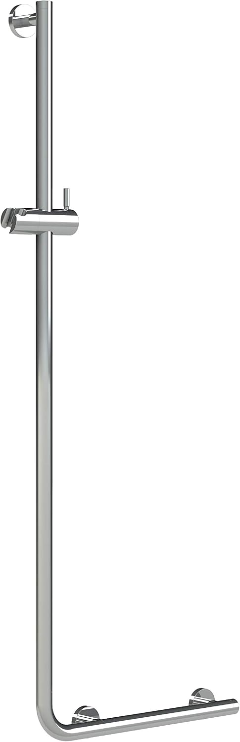 Tiger Boston Comfort & Safety Grab Shower Riser Rail, Left Version, Stainless Steel Polished, 45.3 x 114 x 7.7 cm