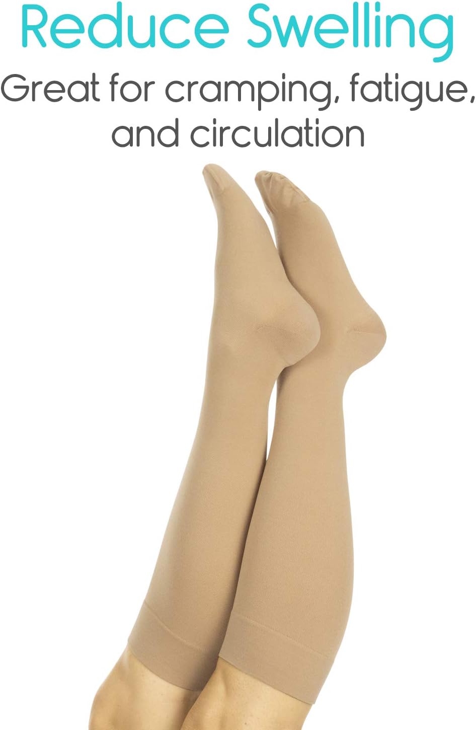 TruCompress Compression Stockings, 15- 20 mmHg for Varicose Veins, Ultra Sheer TED Style Hose for Women and Men - Image 3