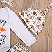 Baby Boys Girls My First Thanksgiving Romper Bodysuit and Turkeys Pants Outfit with Hat and Headband (70(3-6M), White 2)