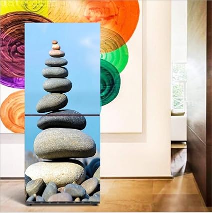 Etiqueta De Refrigerador De Piedra Apilada Etiqueta De Refrigerador De