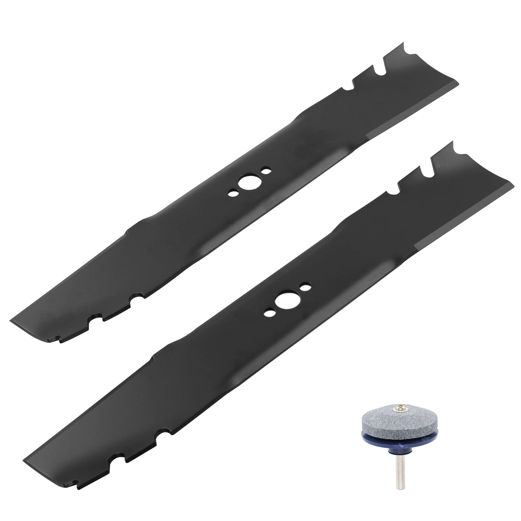 Photo 1 of 120-9500-03 Mulching Blades Compatible with Toro TimeMaster TurfMaster 30 Inch Deck, Lawn Mower Blades Fits for Ex Mark ECKA30 Replace 116-6358-03 20199 20200 20975 20977, 2 Pack, with Blade Sharpener