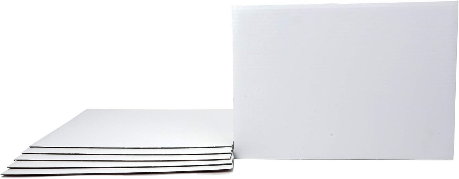 Dulcet Delights (6-Pack) Disposable Cake Circle Base Boards (1/4 Quarter Sheet, 10x14), 3mm thickness Cardboard, Food Safe Cake Plate Platter, Disposable Pizza Circles