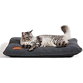 TIMSUNBER Self Warming Cat Bed Self Heating Pad 24 x 18 inch Thermal Pet mat for Indoor Outdoor Pets Double Filled Cat Mat with Washable Removable Cover Non-Slip Bottom (Dark Gray)