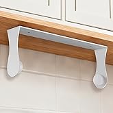 Smipam Paper Towel Holder Under Cabinet, White, Adhesive & Wall Mount, Under Counter Paper Towel Rack for Kitchen and Bathroom, Home and Kitchen Decor