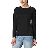 baleaf Women's UPF 50+ Long Sleeve Rash Guard Swim Shirts SPF Quick Dry Lightweight T-Shirt Outdoor Hiking Runing 2 Pack Black Size XS