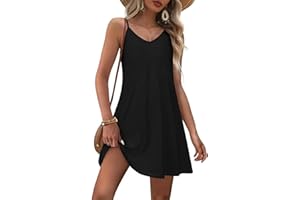 RIROW Women Summer Dresses 2026 Spaghetti Strap Casual Ladies Boho Sundresses Beach Cover Up Midi Dress with Pocket