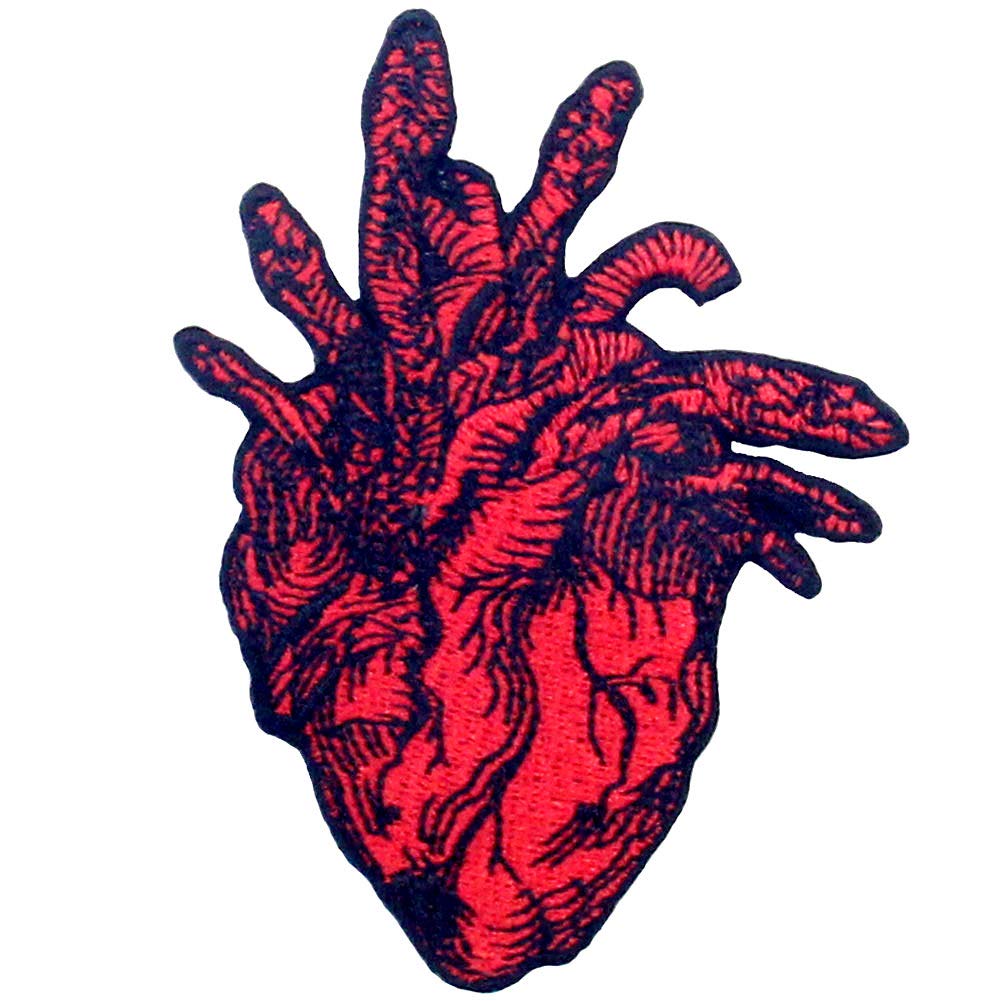 Snake and Heart Patch Embroidered Badge Iron On Sew On Emblem