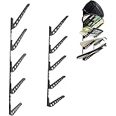 HIKULA 5 Board Surf Rack Wall Mount for Surfboard, Wakeboard, Snowboard Storage Adjustable Wall Hangers Boards Display, Black