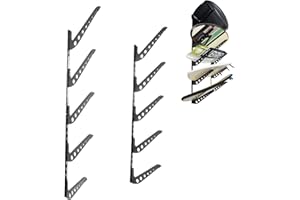 HIKULA 5 Board Surf Rack Wall Mount for Surfboard, Wakeboard, Snowboard Storage Adjustable Wall Hangers Boards Display, Black