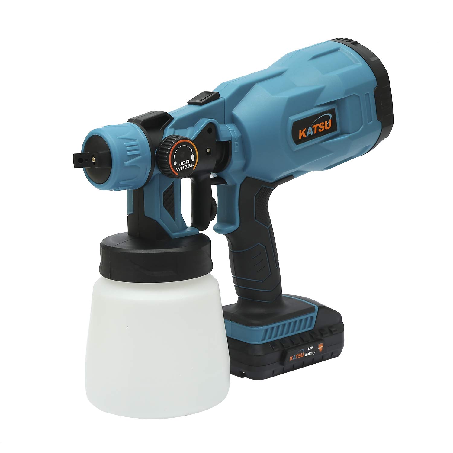 KATSU 18V Cordless Battery Power Paint Painting Sprayer Gun, 2.0Ah Battery Included, for Garden Fence, Wood Treatment, Furniture, Tractors, Undercoat and More
