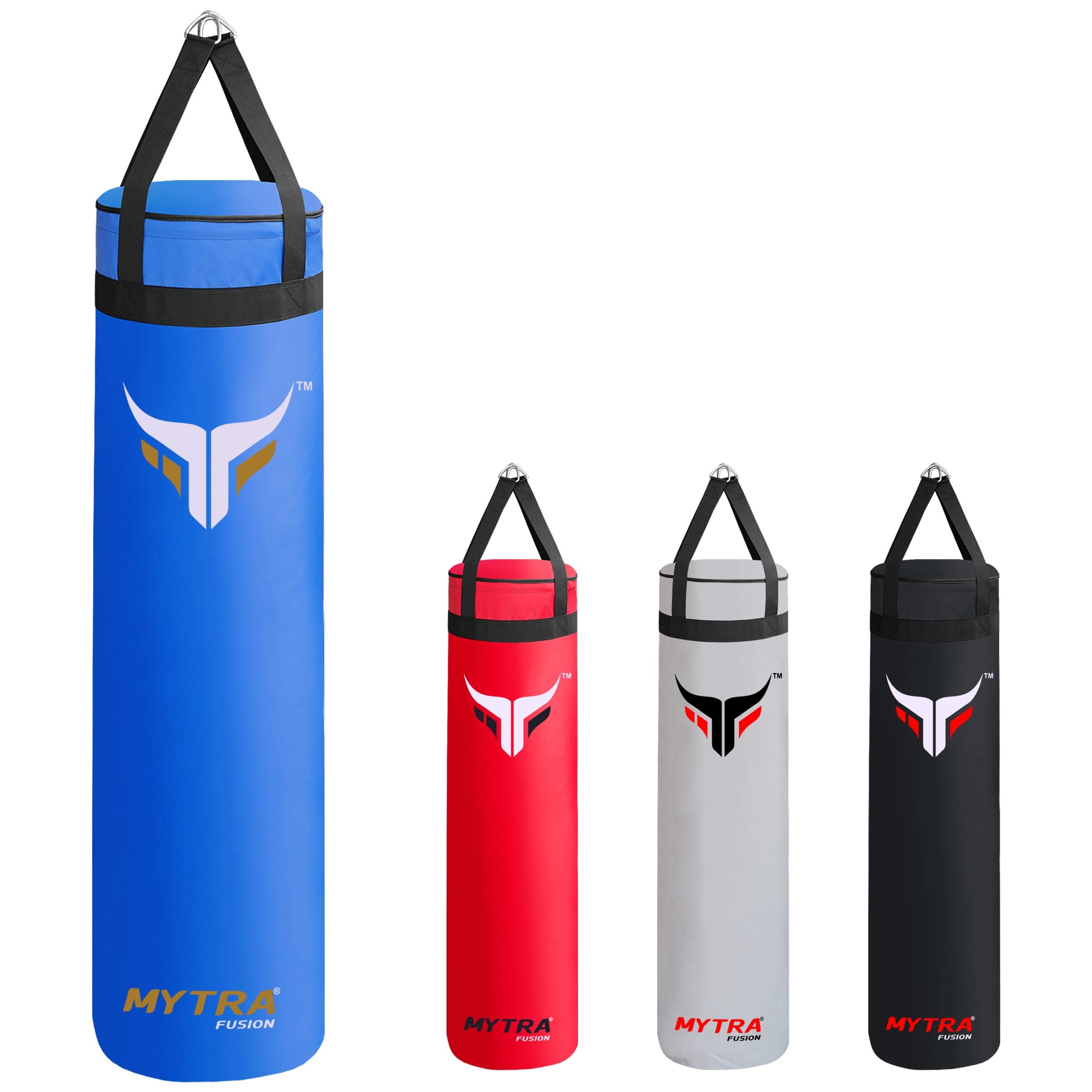 Mytra Fusion Boxing Bag Hanging Punching Bag for MMA, Muay Thai, Boxing, Karate Training, Kickboxing and Home or gym Training Unfilled Punch Bag Available with 2 Sizes 4FT and 5FT (Blue, 5FT)