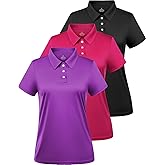 Ullnoy Women Soft Polo Shirts Short Sleeve Dry Fit Golf Shirt for Women Moisture Wicking Athletic Polo Tee Pack