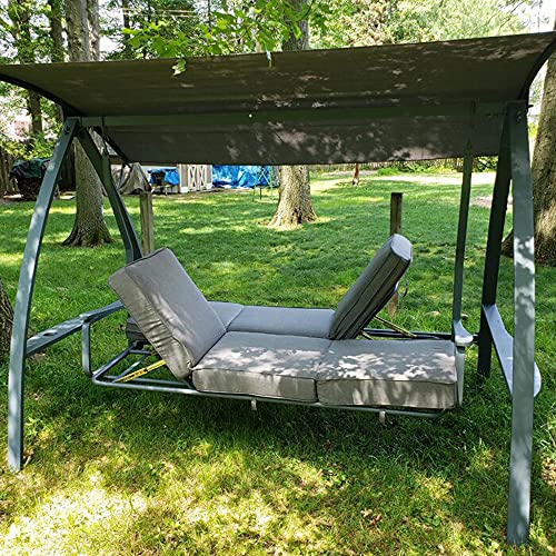 Asifom 3 Person Patio Swinging Bench Chair 3Seat Daybed Porch Swing Seater Outdoor Porch Swing