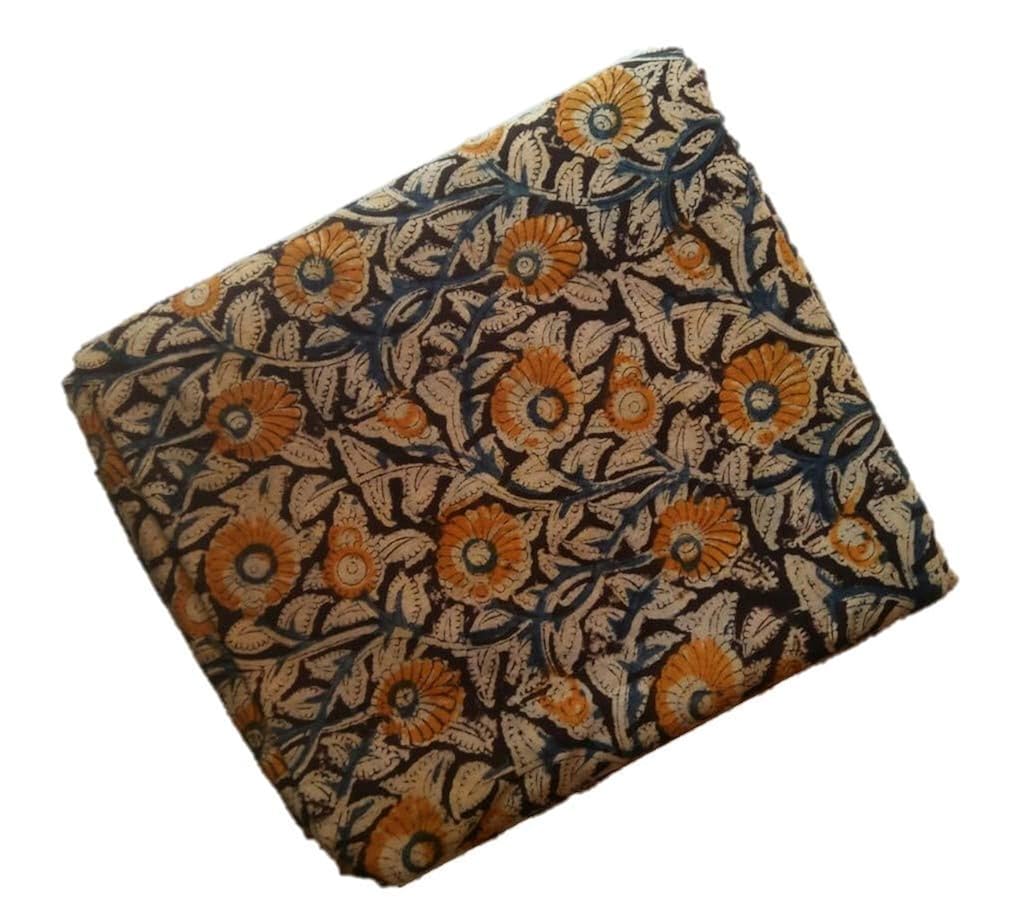 kalamkari cotton saree blouse piece handblocked 100 cms small florals
