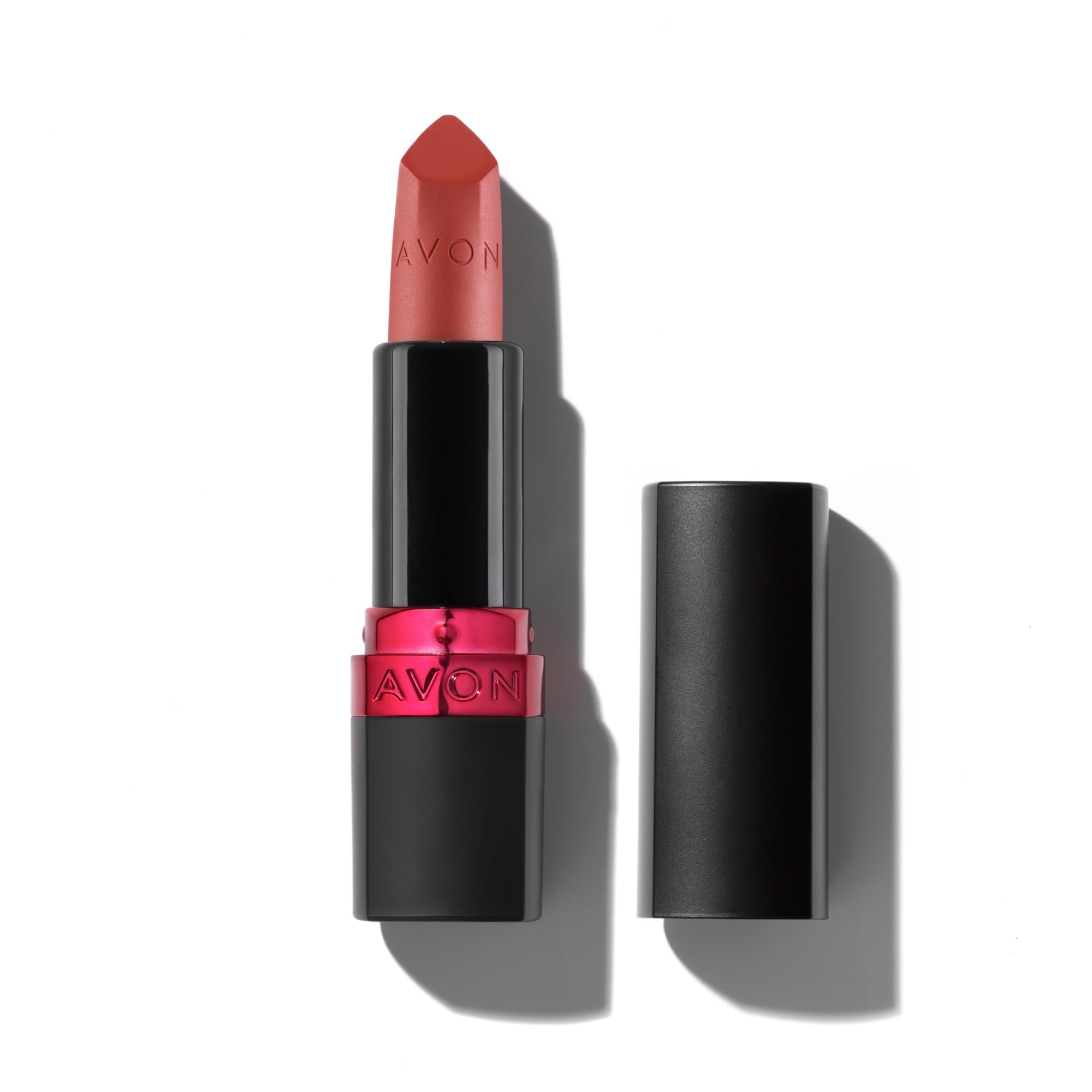 Avon Ultra Matte Lipstick Fiercely Red with Vitamin E, Avocado Oil and Sesame Oil for Comfortable Coverage that Won't Cake, Crack or Dry, Cruelty Free