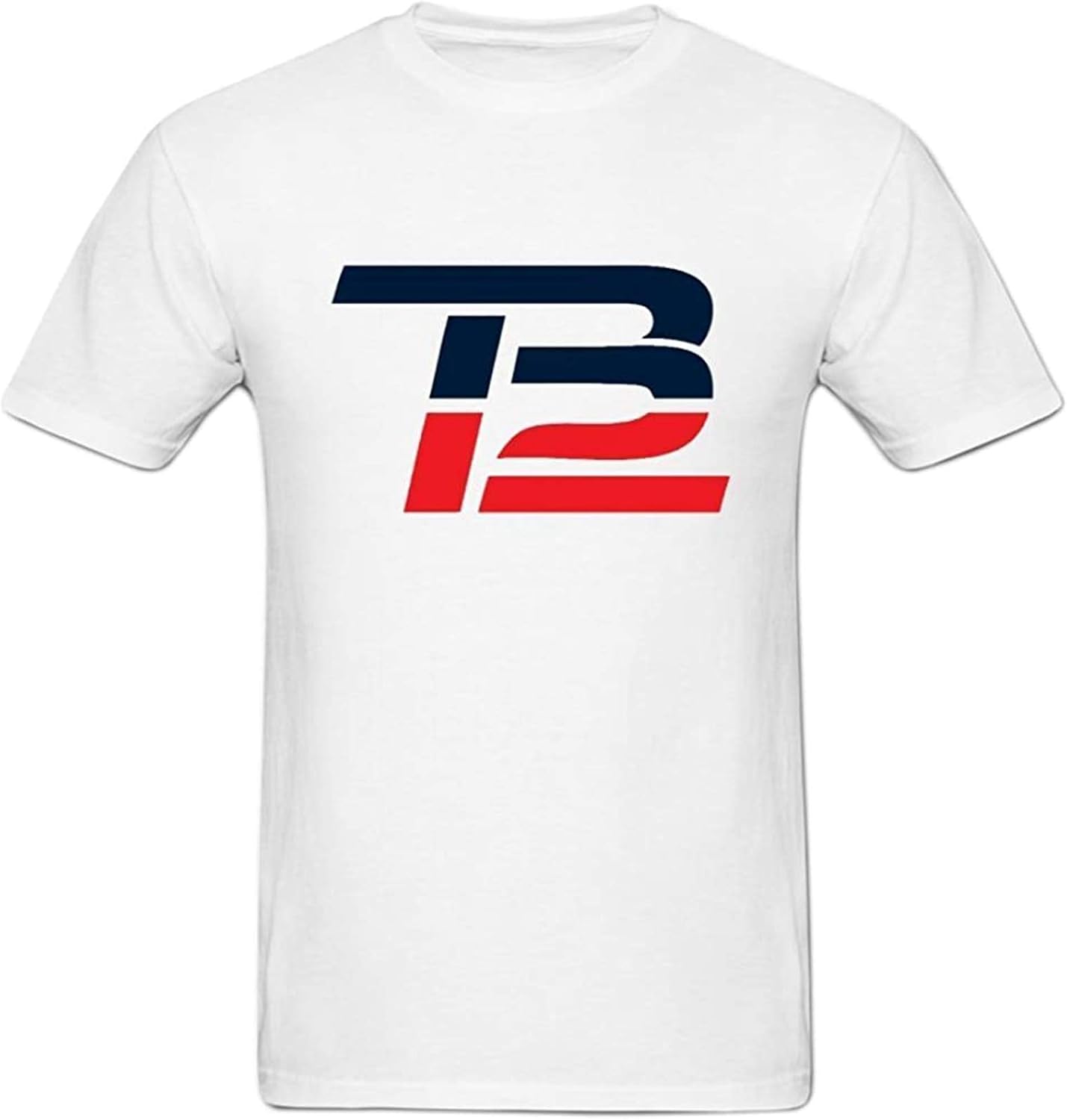 Men's Tb12 Logo O Neck Short Sleeve Cotton Tee White M: Amazon.co.uk ...