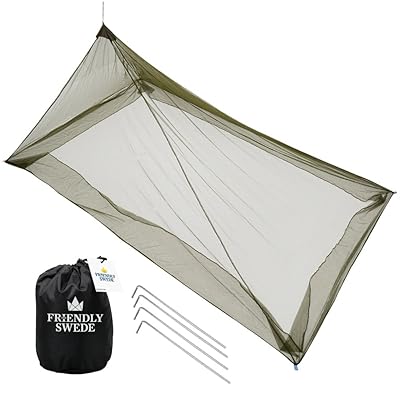 The Friendly Swede Camping Mosquito Bed Net for Single Cot, Green