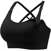 Angelhood Nursing Bras for Breastfeeding, Seamless Nursing Sports Bra Medium Impact Support Maternity Bras for Pregnancy