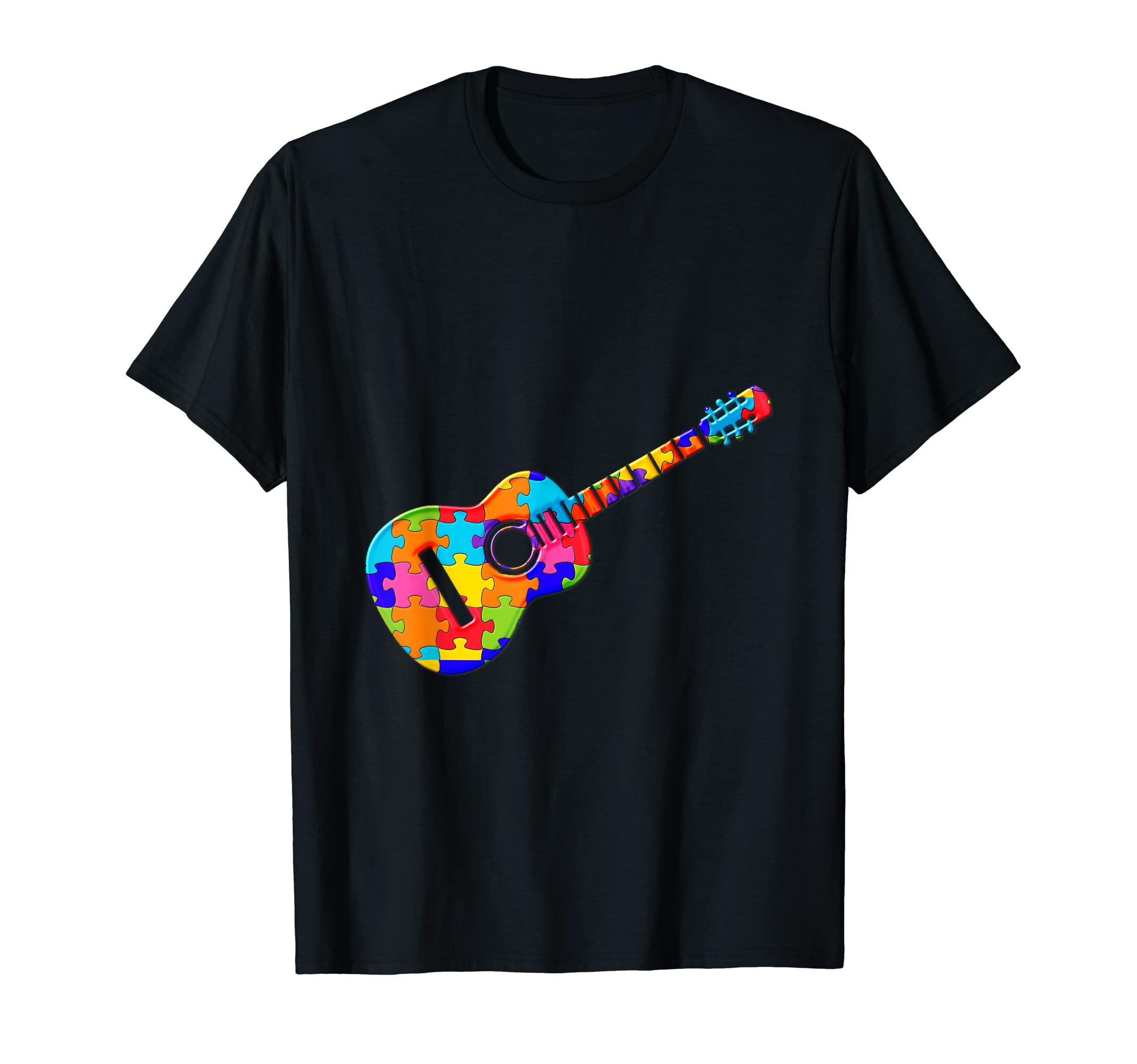 Guitar Ukulele Musical Puzzle Autism Puzzle T-Shirt