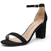 DREAM PAIRS Women's Chunk Low Heel Pump Sandals