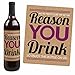 Big Dot of Happiness Teacher Appreciation - First and Last Day of School Gifts for Women and Men - Christmas Wine Bottle Label Stickers - Set of 4