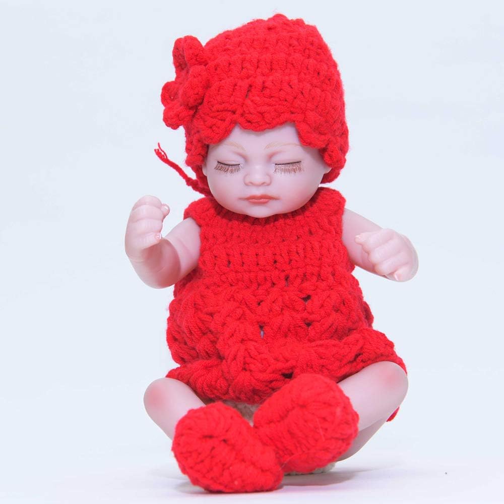 Prezzo ZBYY Bambole Reborn Femmine con Gli Occhi Chiusi Reborn Baby Doll Femmina Simulazione Vinile Giocattolo 11 Pollici 28cm,Red Offerte