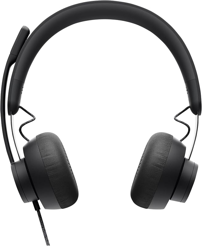 Auscultadores com fio Zone Heard profissionais com microfone de cancelamento de desempenho superior, ligação por fios com conectores USB-A e USB-C, áudio de alta fidelidade, certificado UC-Graphite