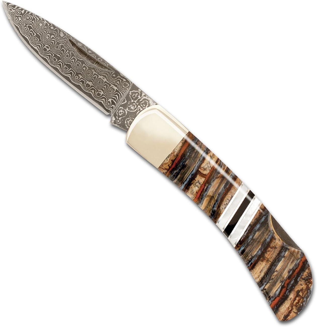 Santa Fe Stoneworks Woolly Mammoth Damascus 3-inch Lockback Pocket Knife