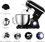 Aucma 7L Stand Mixer Tilt-Head 1400W with Dough Hook Whip Beater Black view 5