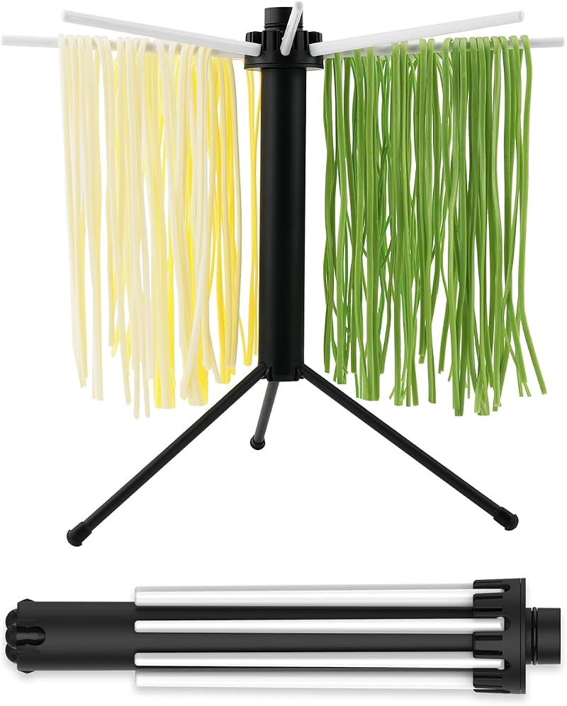 Collapsible Pasta Dryer Rack Compact Foldable 8 Rods 5 lbs