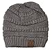 C.C Women's Thick Slouchy Knit Beanie Cap Hat One Size Light Grey