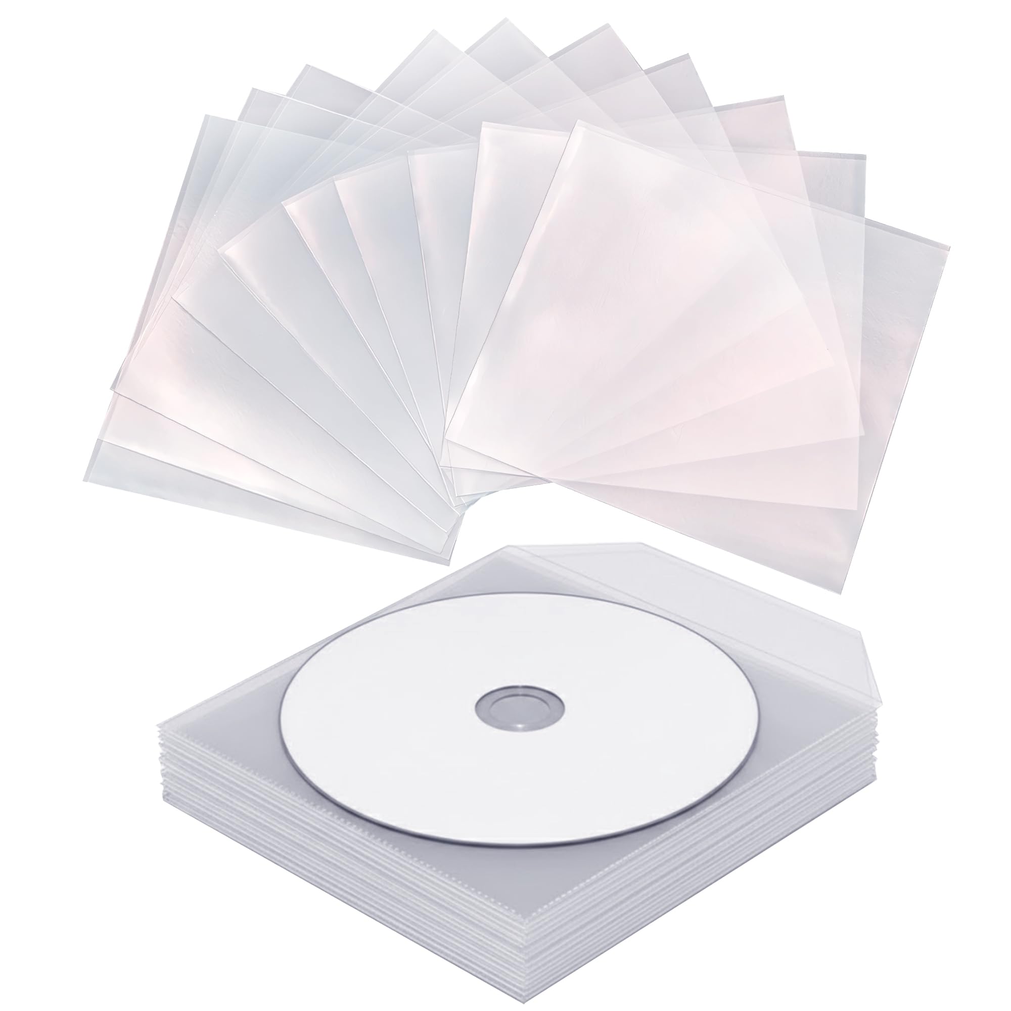 Oyedens CD Sleeves (100 pcs.) - Plastic Envelope for CD/DVD Storage