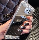 Samsung Galaxy S5 Case-Aurora® Deluxe Bling Diamond Soft TPU Glass Mirror Case Cover For Samsung S5 i9600-Black