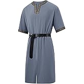 Runcati Mens Medieval Pirate Costume Tunic Renaissance Knight Warrior Viking LARP Halloween Tops