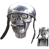 Skull Gear Shift Knob - Handcrafted Gear Knob, Sliver Devil Skull Car Stick Shifter Handle, Cool Resin Soldier Stick, Skeleton Style Fit Most Manual Automatic Transmissions