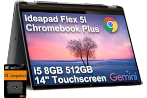 Lenovo IdeaPad Flex 5i Chromebook Plus 2-in-1 Laptop (14" FHD+ Touchscreen, Intel 10-Core i5-1334U, 8GB RAM, 512GB Storage(256GB+256GB IST SD)) Business, Home, Students, Webcam, Backlit KB, Chrome OS