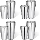 Mwellewm 8 Pcs Cocktail Shaker Boston Shaker Set Professional Bartender Kit Bar Stainless Steel Drink Shaker Bartending Martini Tin with 18oz & 28oz Mixed Alcohol Tool for Beginner(Silver)