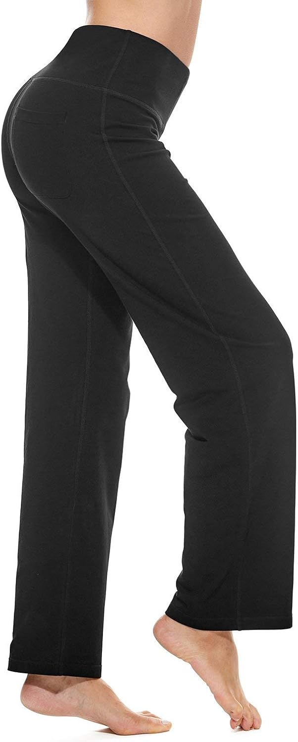 black yoga pants with back pockets