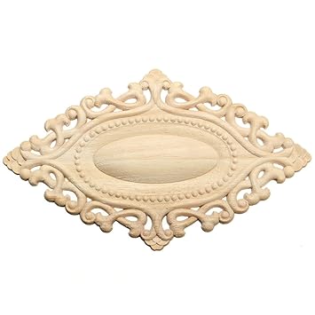 Bloomerang Wood Carving Applique Unpainted Flower Applique