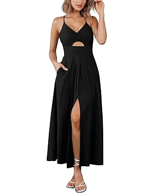 BTFBM Women Sleeveless Spaghetti Strap Dress