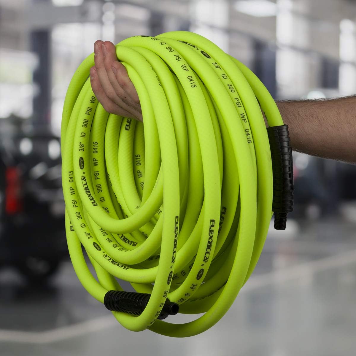 Flexzilla HFZ1450YW2 1/4" (inches) x 50' (feet) Air Hose, 50 ft, MNPT Fittings, Heavy Duty, Lightweight, Hybrid, ZillaGreen-HFZ1450YW2, 1/4" (inches) x 50' (feet): Automotive