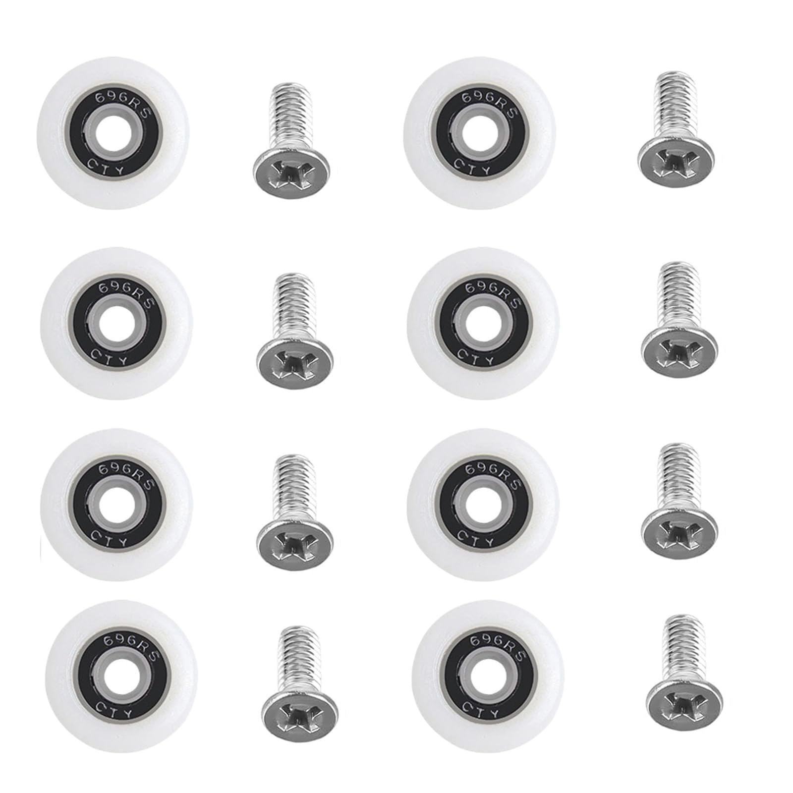 8 Pcs Shower Door Rollers, Bathroom Glass Door Rollers with Screws, Shower Door Replacement Part, Diameter 25mm