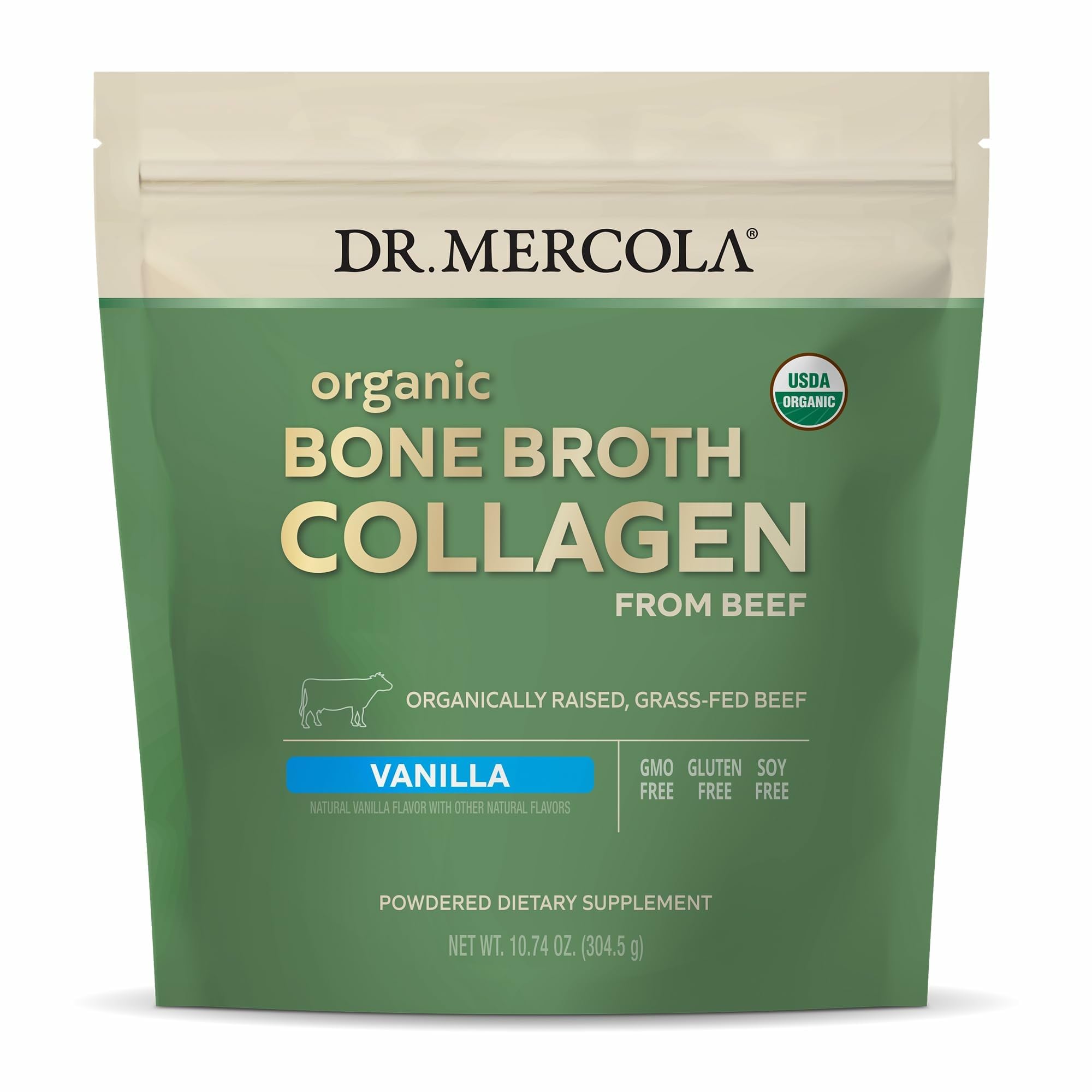 Organic Bone Broth Collagen Powder (Vanilla)