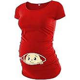 Graphic Maternity Shirts for Women - Comfortable Short Sleeve Funny Womens Pregnancy Tops