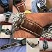 Vintage Leather Watch Band EACHE Watch Strap Oil Wax Genuine Leather Replacement Watchband for Men for Women 22mm Dark Brown Black Large Buckle