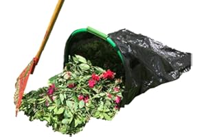 HGTV Winner Leaf Gulp100 Lawn Bag Holder Turns 39 gal Plastic Leaf Bags Into a Dustpan. Stays Put with Spikes. Just Sweep to Fill. No More Bending. Made in USA