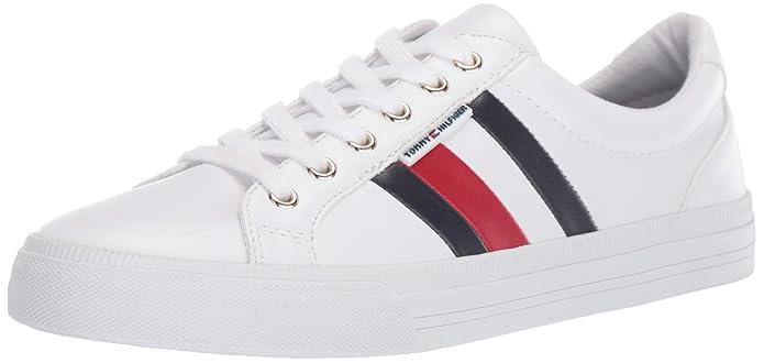 Tommy Hilfiger Womens Lightz Faux Leather Low Top Sneakers White 10 Medium (B,M)